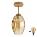 BRILAGI - LED Stropni luster RETRO GLASS 1xE27/60W/230V Ø 17 cm bež/zadimljeno-bež