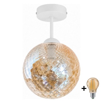 BRILAGI - LED stropni luster RETRO GLASS 1xE27/60W/230V Ø 17 cm bijela/dimljeno bež
