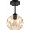 BRILAGI - LED stropni luster RETRO GLASS 1xE27/60W/230V Ø 18 cm crna/dimno bež