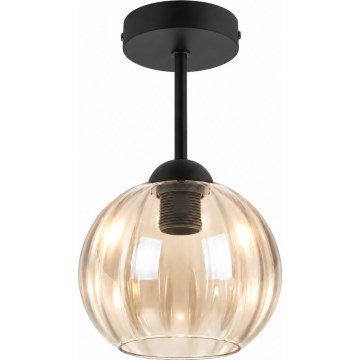 BRILAGI - LED stropni luster RETRO GLASS 1xE27/60W/230V Ø 18 cm crna/dimno bež