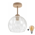 BRILAGI - LED stropni luster RETRO GLASS 1xE27/60W/230V Ø 25 cm bež/prozirno