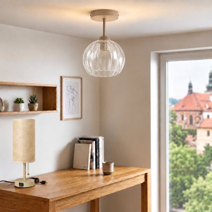 BRILAGI - LED stropni luster RETRO GLASS 1xE27/60W/230V Ø 25 cm bež/prozirno