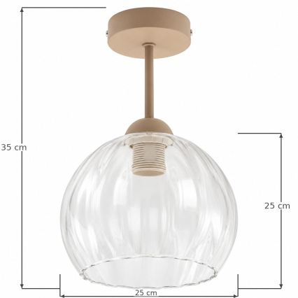 BRILAGI - LED stropni luster RETRO GLASS 1xE27/60W/230V Ø 25 cm bež/prozirno