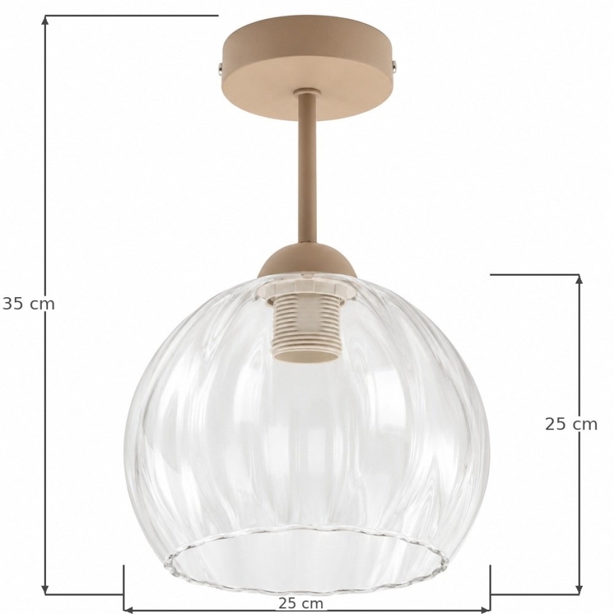 BRILAGI - LED stropni luster RETRO GLASS 1xE27/60W/230V Ø 25 cm bež/prozirno