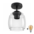 BRILAGI - LED Stropni luster RETRO GLASS 1xE27/60W/230V Ø 26 cm crna/dimno-siva