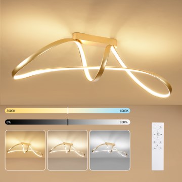 Brilagi - LED stropni luster TWISTER LED/60W/230V 3000-6000K zlatni, s mogućnošću prigušivanja + daljinski upravljač