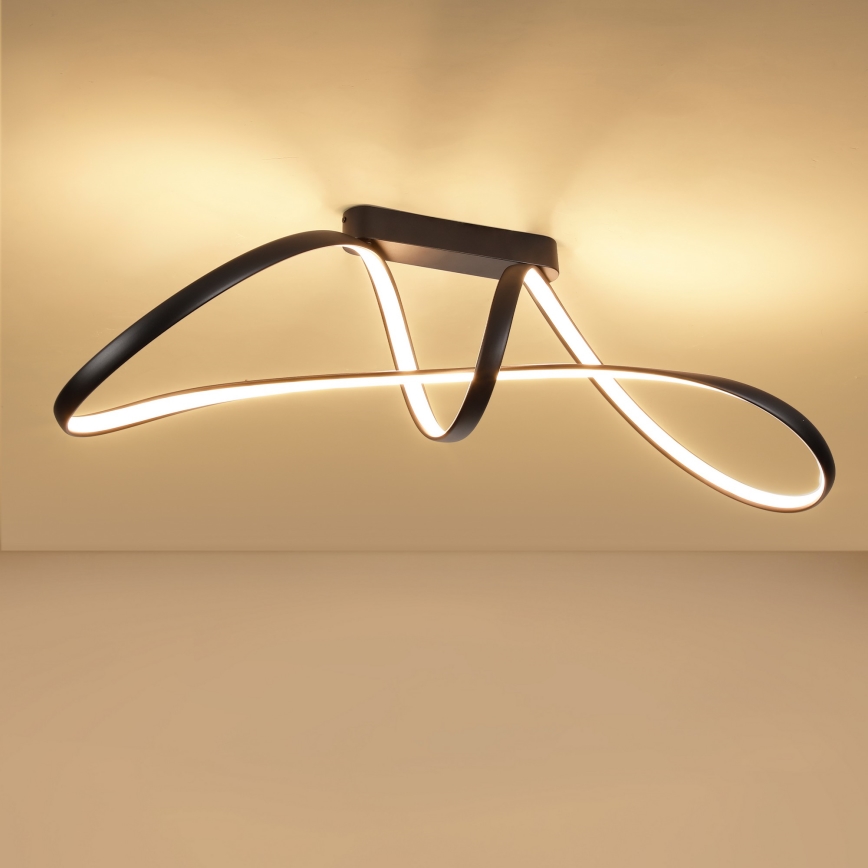 Brilagi - TWISTER LED površinski montirani luster s mogućnošću prigušivanja, 60W/230V, 3000–6000K, crni + daljinski upravljač