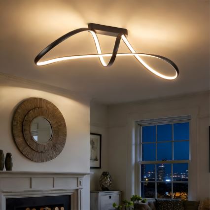 Brilagi - TWISTER LED površinski montirani luster s mogućnošću prigušivanja, 60W/230V, 3000–6000K, crni + daljinski upravljač