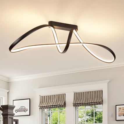 Brilagi - TWISTER LED površinski montirani luster s mogućnošću prigušivanja, 60W/230V, 3000–6000K, crni + daljinski upravljač