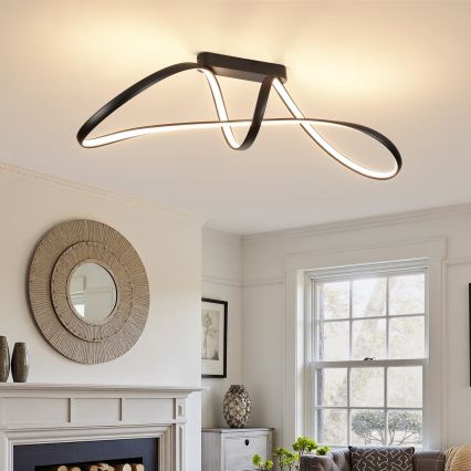 Brilagi - TWISTER LED površinski montirani luster s mogućnošću prigušivanja, 60W/230V, 3000–6000K, crni + daljinski upravljač