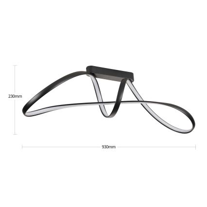 Brilagi - TWISTER LED površinski montirani luster s mogućnošću prigušivanja, 60W/230V, 3000–6000K, crni + daljinski upravljač