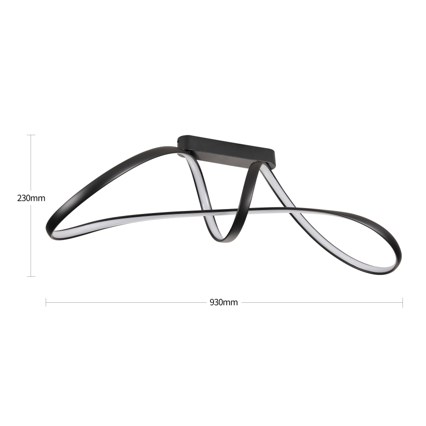 Brilagi - TWISTER LED površinski montirani luster s mogućnošću prigušivanja, 60W/230V, 3000–6000K, crni + daljinski upravljač