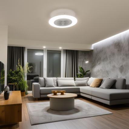Brilagi - LED prigušivo s ventilatorom AURA LED/38W/230V 3000-6000K srebrna + daljinski upravljač