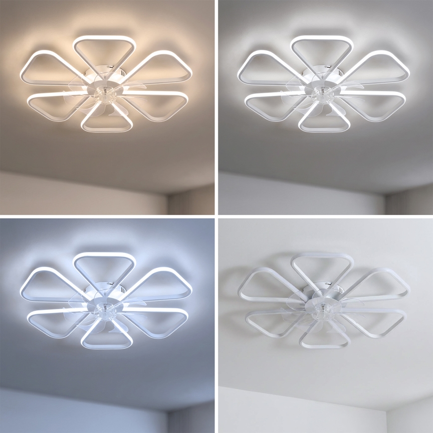 Brilagi - prigušivi LED stropni ventilator LED/38 W/230 V, 3000–6500 K, promjer 76 cm, bijela + daljinski upravljač