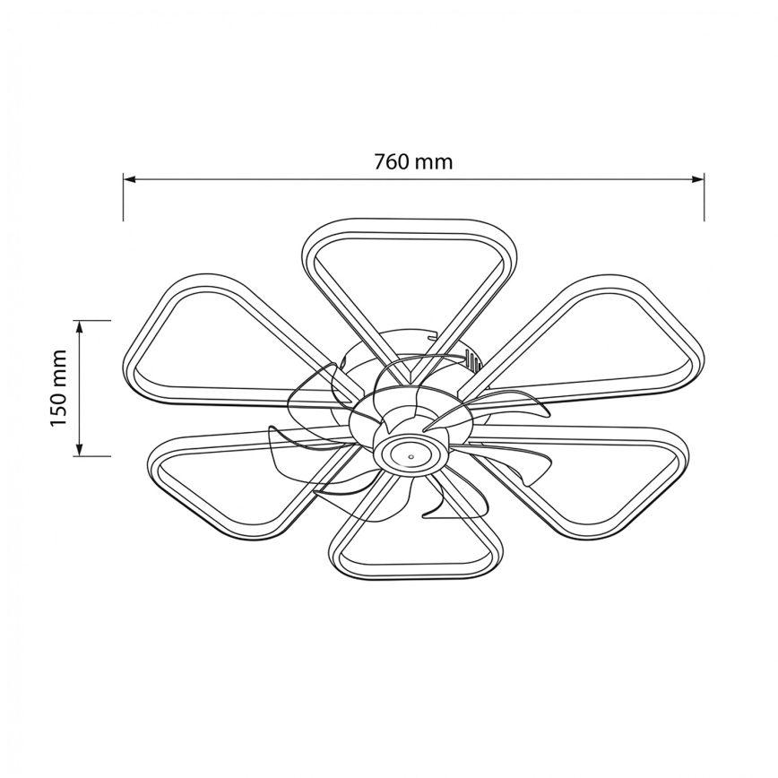 Brilagi - prigušivi LED stropni ventilator LED/38 W/230 V, 3000–6500 K, promjer 76 cm, bijela + daljinski upravljač