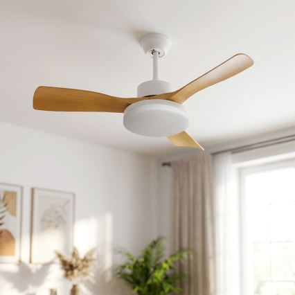 Brilagi - stropni LED ventilator s prigušivanjem LED/34W/230V 3000-6500K pr. 106 cm bijela/smeđa + daljinski upravljač