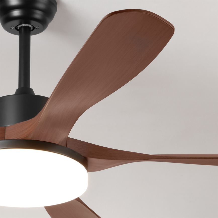 Brilagi - LED prigušivi stropni ventilator LED/34W/230V 132 cm crna/smeđa + daljinski upravljač