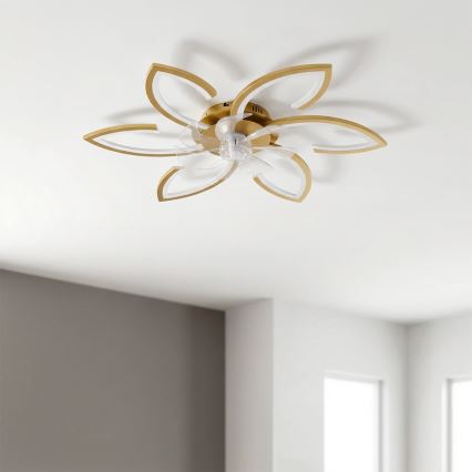 Brilagi - LED stropni ventilator s prigušivanjem LED/34W/230V 3000-6500K pr. 78 cm zlatni + daljinski upravljač