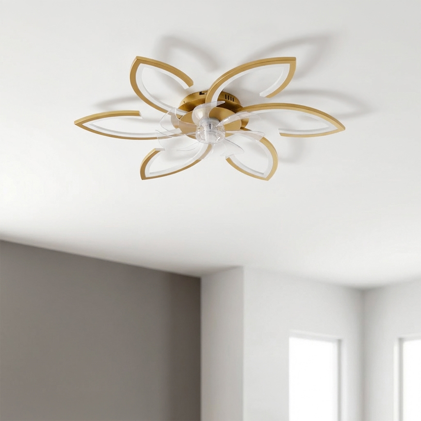 Brilagi - LED stropni ventilator s prigušivanjem LED/34W/230V 3000-6500K pr. 78 cm zlatni + daljinski upravljač