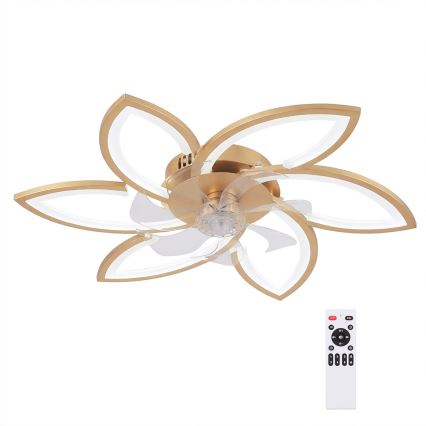 Brilagi - LED stropni ventilator s prigušivanjem LED/34W/230V 3000-6500K pr. 78 cm zlatni + daljinski upravljač