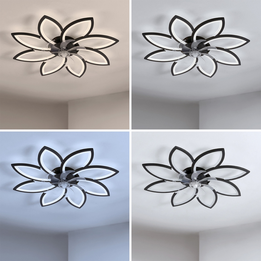 Brilagi - LED stropni ventilator s prigušivanjem LED/43W/230V 3000-6500K prom. 90 cm crna + daljinski upravljač