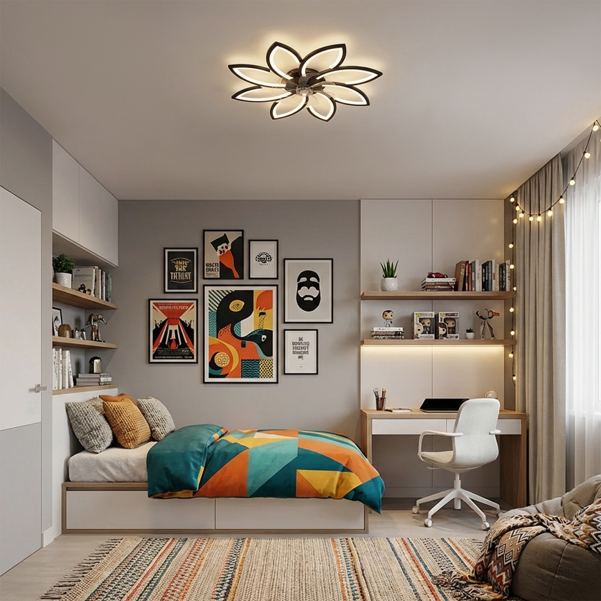 Brilagi - LED stropni ventilator s prigušivanjem LED/43W/230V 3000-6500K prom. 90 cm crna + daljinski upravljač