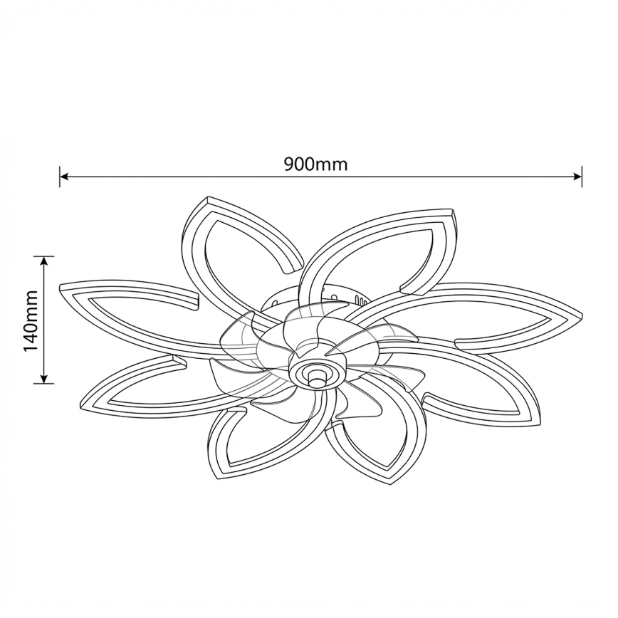 Brilagi - LED stropni ventilator s prigušivanjem LED/43W/230V 3000-6500K prom. 90 cm crna + daljinski upravljač