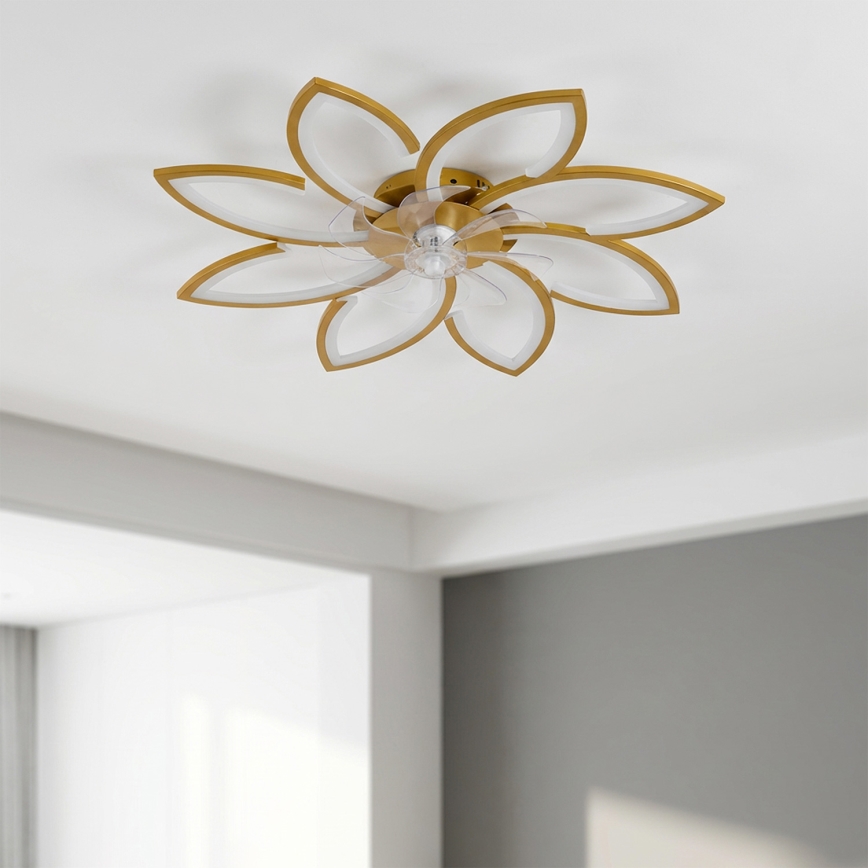 Brilagi - LED prigušivi stropni ventilator LED/43W/230V Ø 90 cm, zlatni + daljinski upravljač