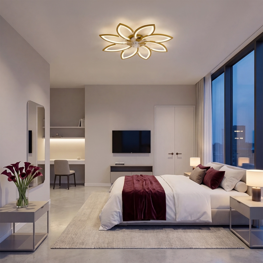 Brilagi - LED prigušivi stropni ventilator LED/43W/230V Ø 90 cm, zlatni + daljinski upravljač