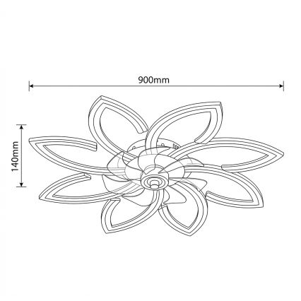 Brilagi - LED prigušivi stropni ventilator LED/43W/230V Ø 90 cm, zlatni + daljinski upravljač