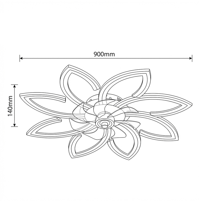Brilagi - LED prigušivi stropni ventilator LED/43W/230V Ø 90 cm, zlatni + daljinski upravljač