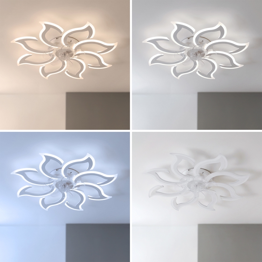 Brilagi - LED stropni ventilator s mogućnošću prigušivanja, LED 44 W, 230 V, 3000-6500 K, promjer 90 cm, bijela + daljinski upravljač
