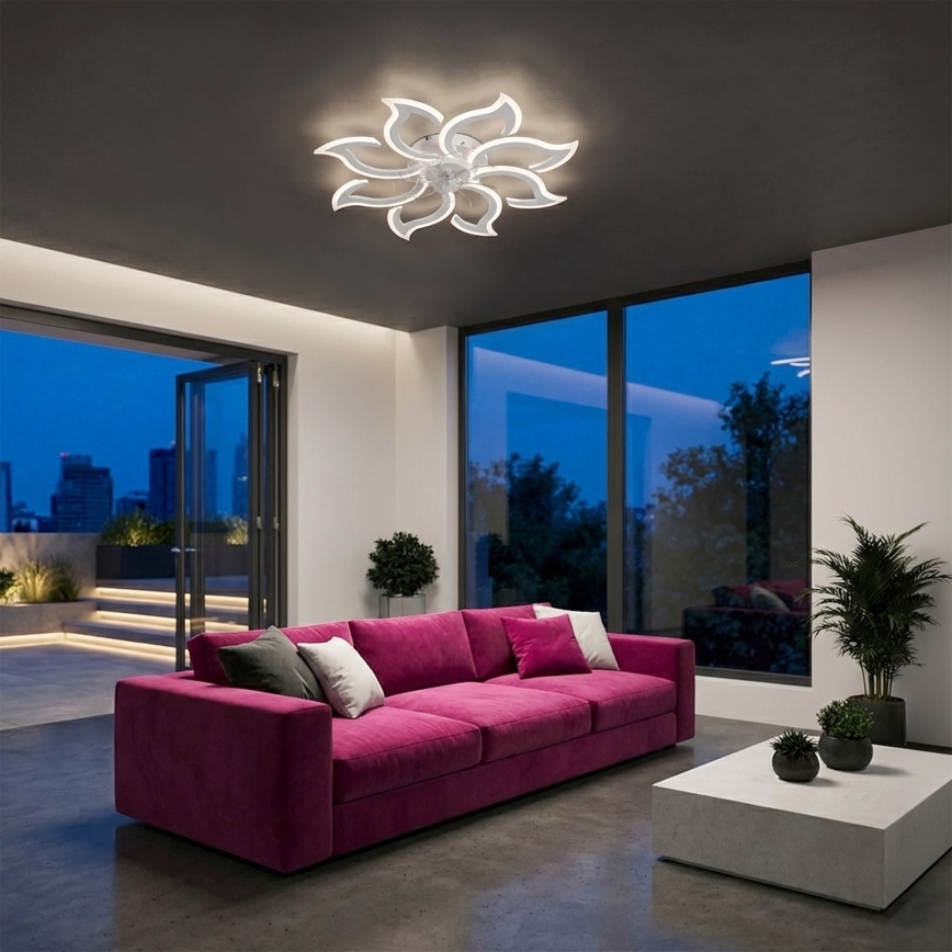 Brilagi - LED stropni ventilator s mogućnošću prigušivanja, LED 44 W, 230 V, 3000-6500 K, promjer 90 cm, bijela + daljinski upravljač