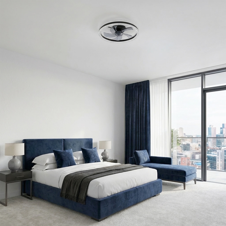 Brilagi - LED stropni ventilator s prigušivanjem LED/62W/230V 3000-6500K Ø 50 cm crni + daljinski upravljač