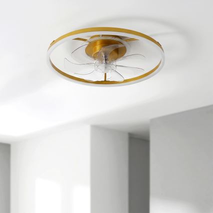 Brilagi - LED prigušivi stropni ventilator LED/66W/230V 3000-6500K prom. 55 cm bijela/zlatna + daljinski upravljač
