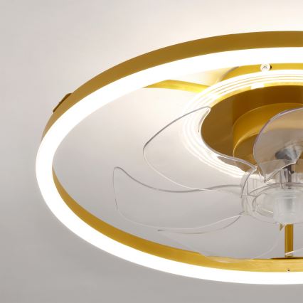 Brilagi - LED prigušivi stropni ventilator LED/66W/230V 3000-6500K prom. 55 cm bijela/zlatna + daljinski upravljač