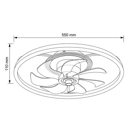 Brilagi - LED prigušivi stropni ventilator LED/66W/230V 3000-6500K prom. 55 cm bijela/zlatna + daljinski upravljač