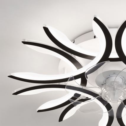 Brilagi - Stropni ventilator s prigušivom LED rasvjetom, 70W/230V, pr. 76 cm, crni + daljinski upravljač