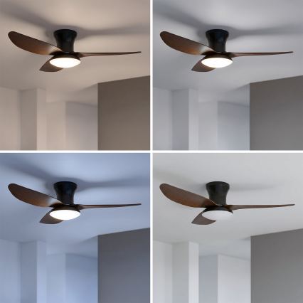 Brilagi - LED prigušivi stropni ventilator LED/38W/230V 3000-6500K, promjer 100 cm, crna/smeđa + daljinski upravljač