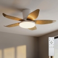 Brilagi - LED stropni ventilator s prigušivanjem, 32W/230V, 95 cm bijela/smeđa + daljinski upravljač