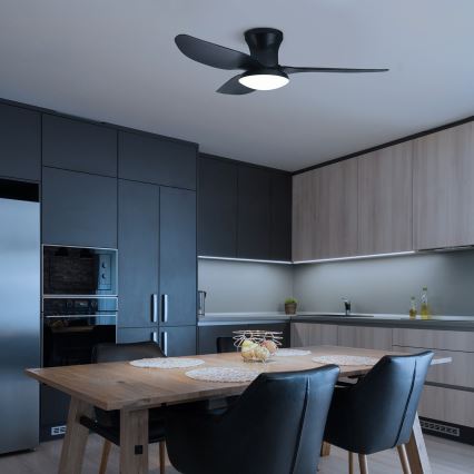 Brilagi - LED stropni ventilator s prigušivanjem svjetla LED/30W/230V 3000-6500K crni + daljinski upravljač