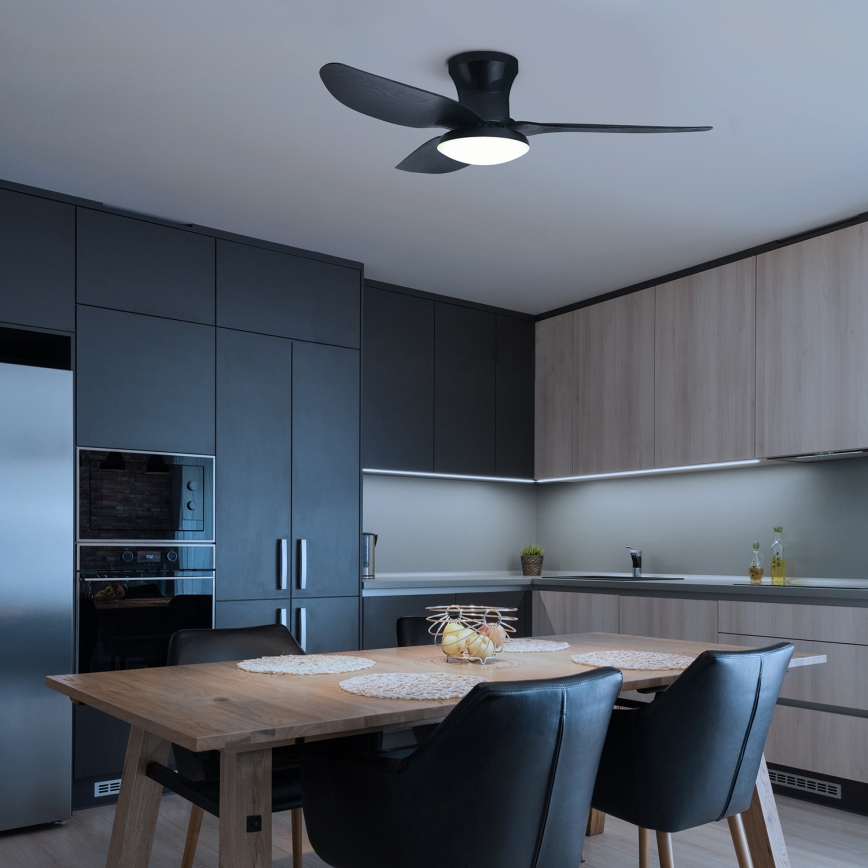 Brilagi - LED stropni ventilator s prigušivanjem svjetla LED/30W/230V 3000-6500K crni + daljinski upravljač