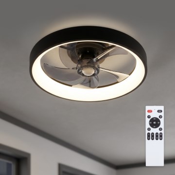 Brilagi - LED stropni ventilator s prigušivanjem LED/34W/230V 3000-6500K Ø 50 cm crni + daljinski upravljač