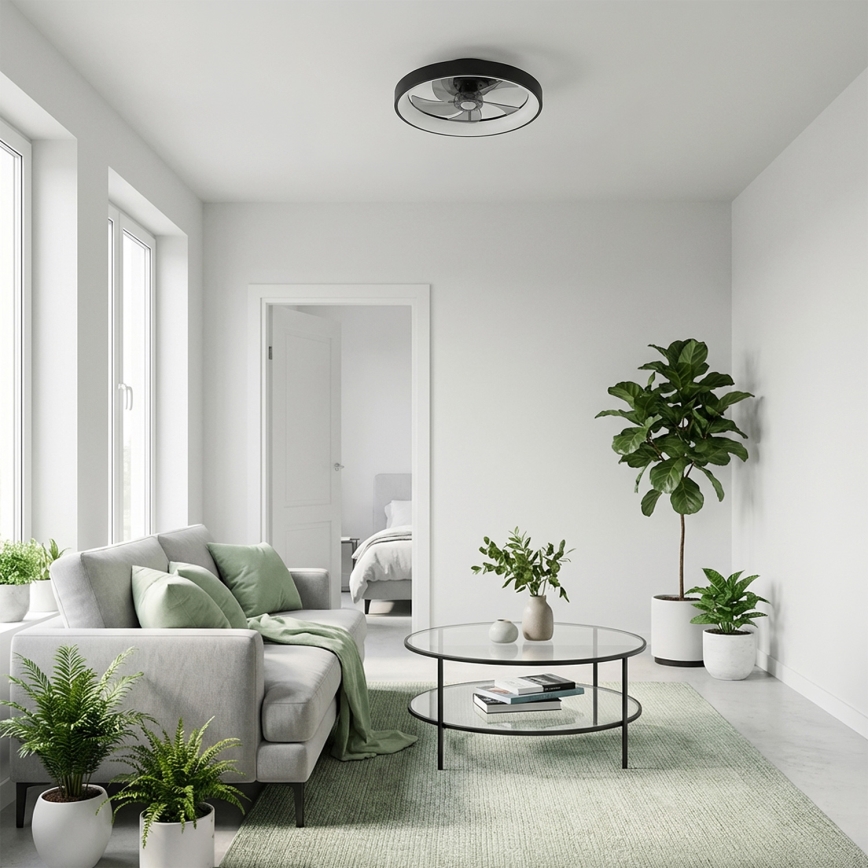 Brilagi - LED stropni ventilator s prigušivanjem LED/34W/230V 3000-6500K Ø 50 cm crni + daljinski upravljač