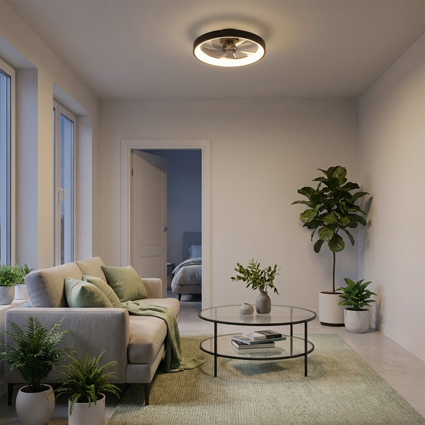 Brilagi - LED stropni ventilator s prigušivanjem LED/34W/230V 3000-6500K Ø 50 cm crni + daljinski upravljač