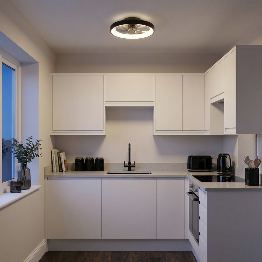 Brilagi - LED stropni ventilator s prigušivanjem LED/34W/230V 3000-6500K Ø 50 cm crni + daljinski upravljač