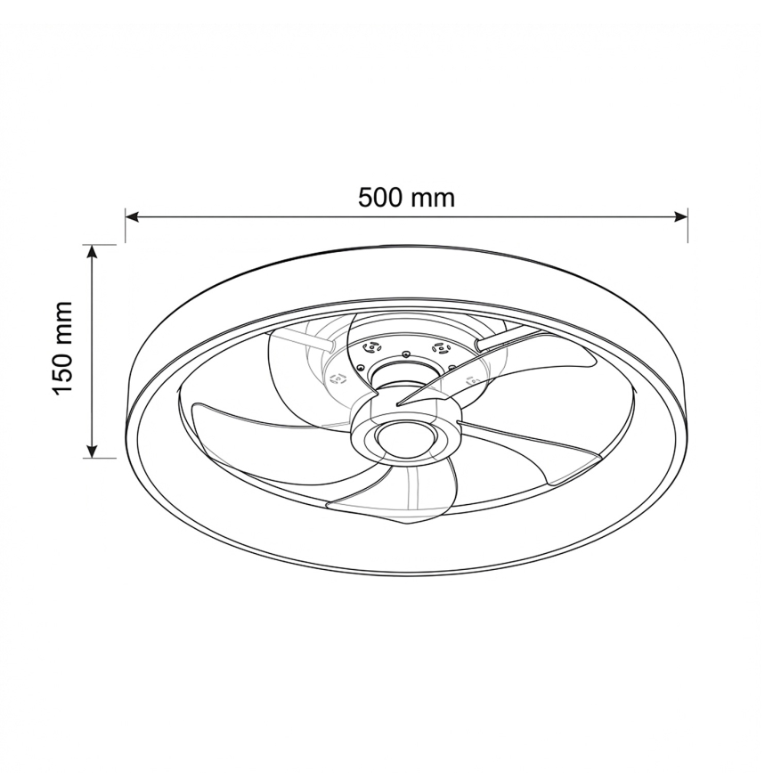 Brilagi - LED stropni ventilator s prigušivanjem LED/34W/230V 3000-6500K Ø 50 cm crni + daljinski upravljač