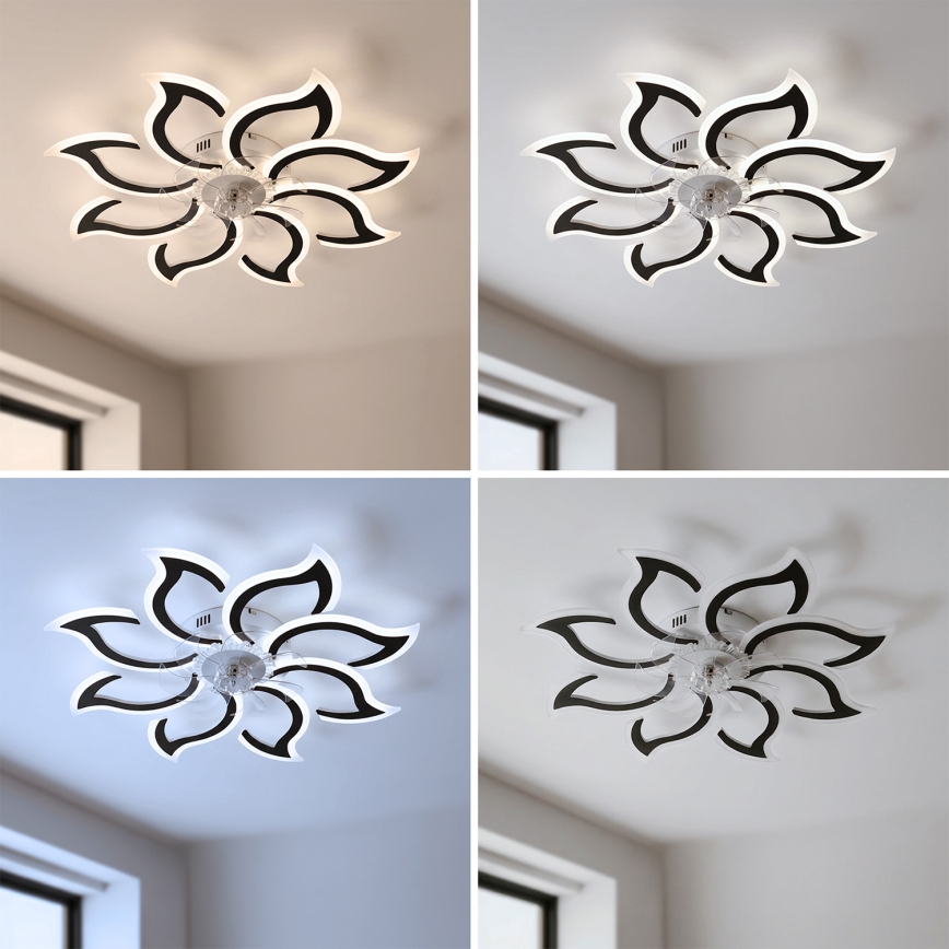 Brilagi - LED prigušivi stropni ventilator 44W/230V, promjer 90 cm, crni + daljinski upravljač