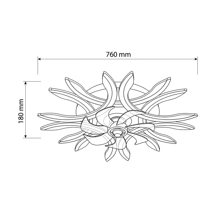 Brilagi - LED prigušivi stropni ventilator LED/70W/230V promjer 76 cm bijeli + daljinski upravljač