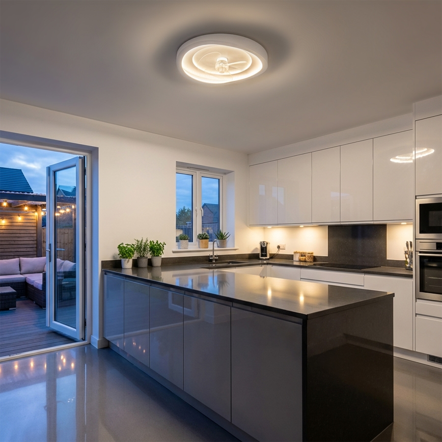 Brilagi - LED stropni ventilator s prigušivanjem LED/80W/230V Ø 50 cm bijeli + daljinski upravljač